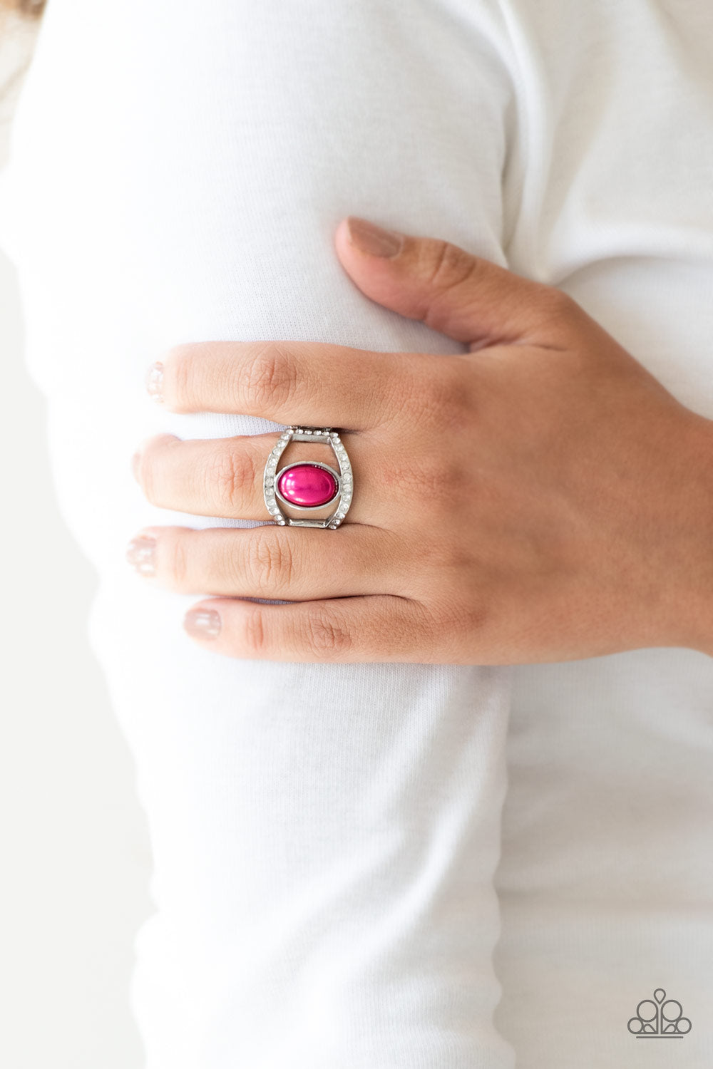 Radiating Riches Pink Pearl Ring Paparazzi Accessories