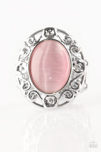 floral,Moonstone,pink,stretchy,Moonlit Marigold Pink Moonstone Ring