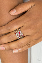 Load image into Gallery viewer, Sparkle Showdown Red Rhinestone Ring Paparazzi Accessories