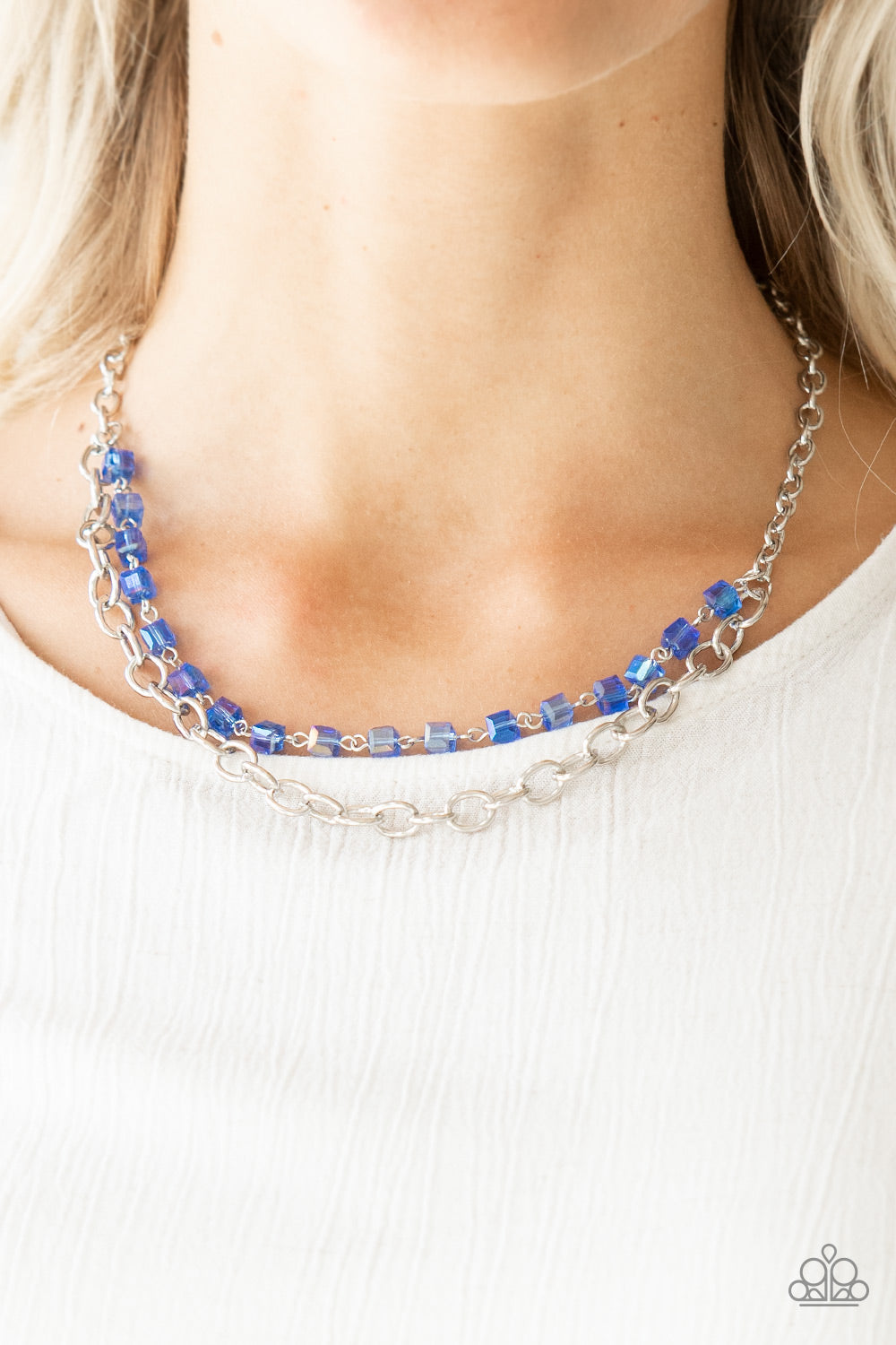 Block Party Princess Blue Necklace Paparazzi Accessories
