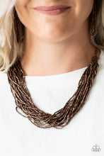 Load image into Gallery viewer, Speed of Starlight Copper Seed Bead Necklace Paparazzi Accessories
