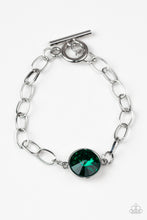 Load image into Gallery viewer, All Aglitter Green Rhinestone Toggle Bracelet Paparazzi Accessories