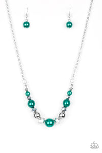 green,Pearls,short necklace,The Big Leaguer Green Necklace