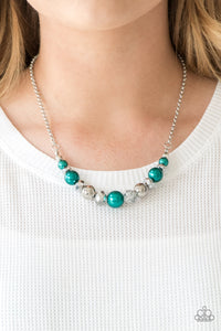 green,Pearls,short necklace,The Big Leaguer Green Necklace