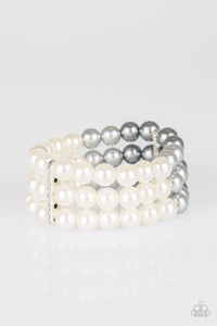 gray,Pearls,stretchy,Central Park Celebrity Multi Pearl Stretchy Bracelet