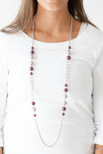 Load image into Gallery viewer, Uptown Talker Purple Pearl Necklace Paparazzi Accessories