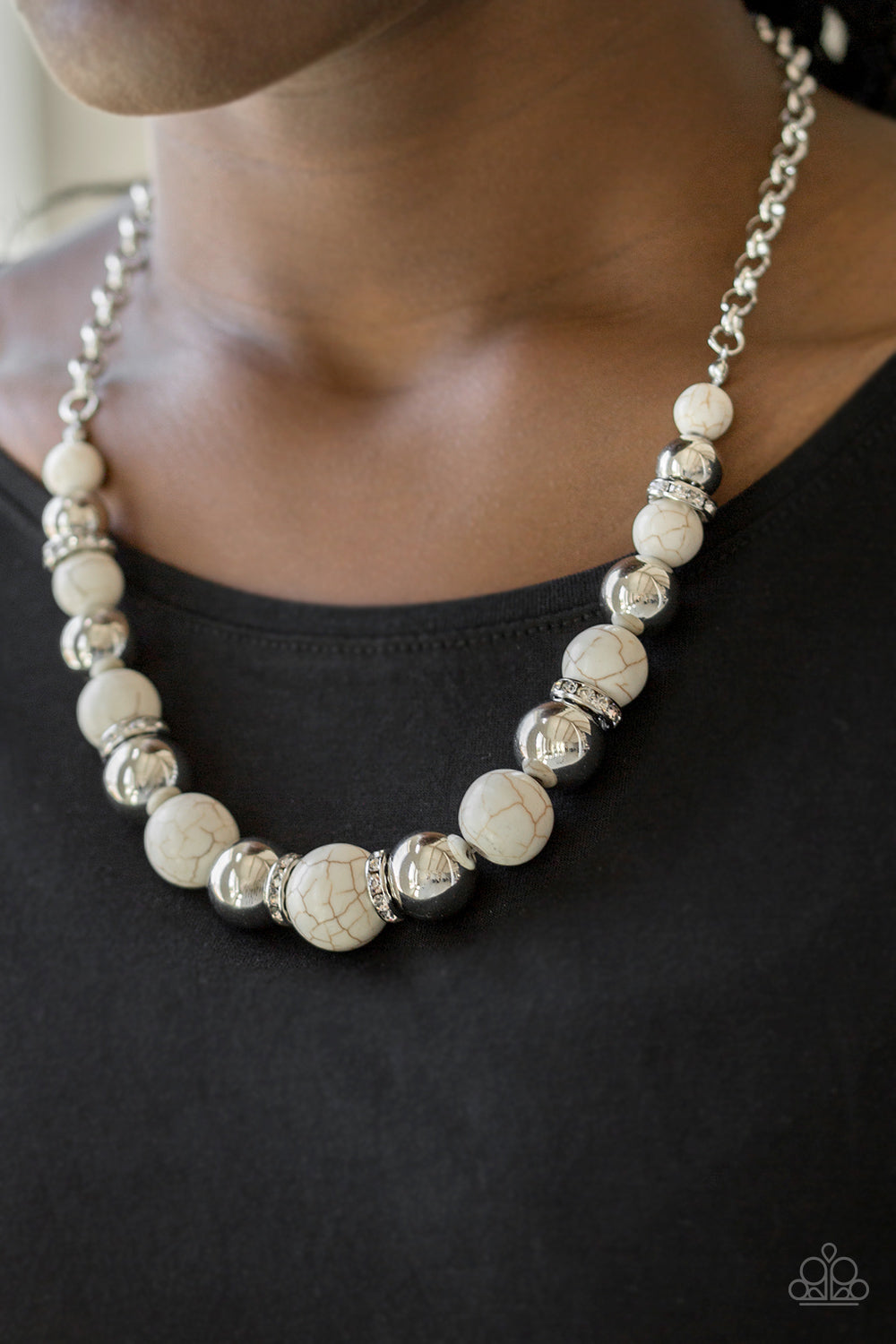 The Ruling Class White Necklace Paparazzi Accessories
