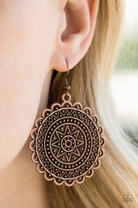 copper,fishhook,tribal,Be SOL bold Copper Earrings