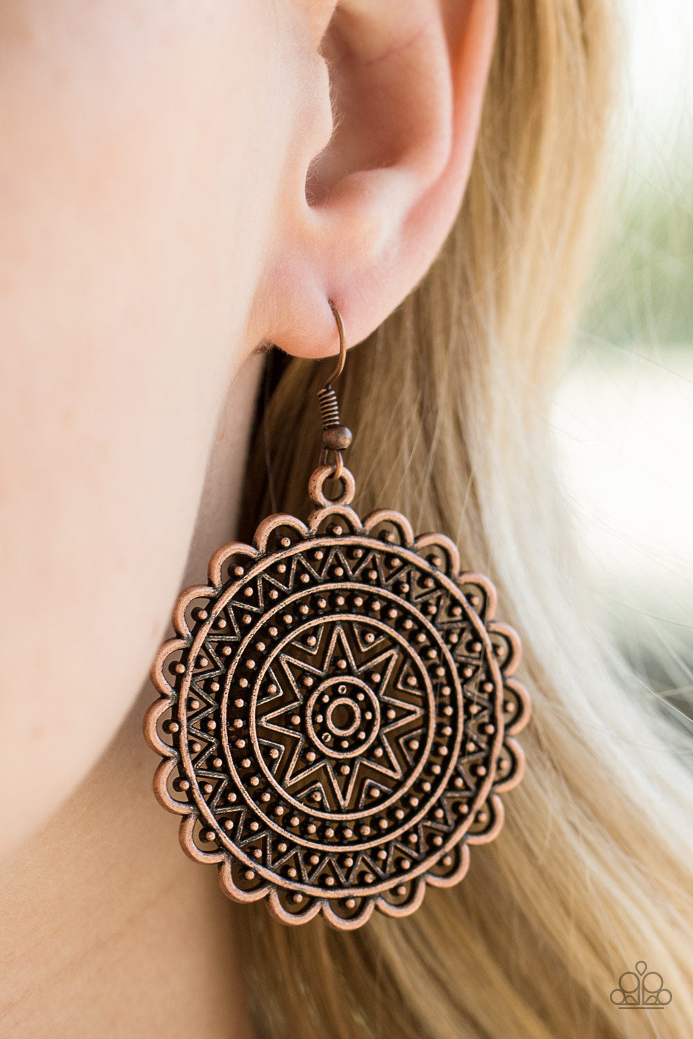 Be SOL bold Copper Earrings Paparazzi Accessories
