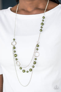 green,long necklace,Pearls,Party Dress Princess Green Pearl Necklace