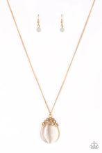 Load image into Gallery viewer, Nightcap and Gown Gold Moonstone Necklace Paparazzi Accessories