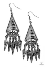 Load image into Gallery viewer, Me Oh Mayan Black Gunmetal Earring Paparazzi Accessories
