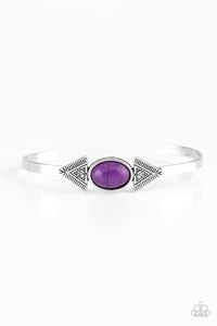 Cuff,purple,tribal,Apache Trail - Purple Stone Cuff Bracelet