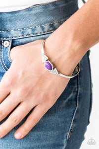Cuff,purple,tribal,Apache Trail - Purple Stone Cuff Bracelet