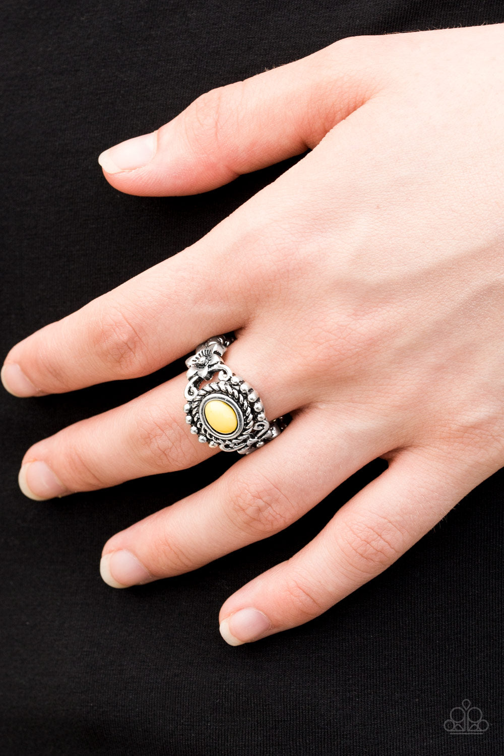 All Summer Long Yellow Ring Paparazzi Accessories