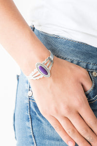 cuff,purple,stone,Desert Sage Purple Cuff Bracelet