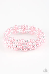coil,Pearls,pink,Classic Confidence Pink Pearl Coil Bracelet