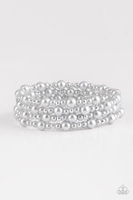 Load image into Gallery viewer, Classic Confidence Silver Pearl Coil Bracelet Paparazzi Accessories