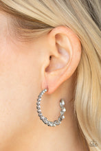 Load image into Gallery viewer, Prime Time Princess White Hoop Earring Paparazzi Accessories