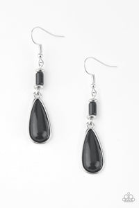 black,stone,Courageously Canyon Black Earring