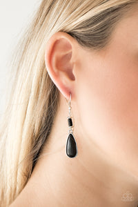 black,stone,Courageously Canyon Black Earring