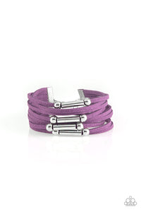 leather,lobster claw clasp,purple,Back to Backpacker Purple Bracelet