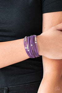 leather,lobster claw clasp,purple,Back to Backpacker Purple Bracelet