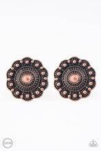 Load image into Gallery viewer, Foxy Flower Gardens Copper Clip On Earrings Paparazzi Accessories