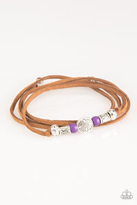 leather,purple,wrap,Clear a Path Purple Leather Urban Bracelet