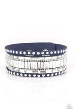 Load image into Gallery viewer, Rock Star Rocker - Blue Leather Wrap Bracelet Paparazzi Accessories