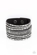 Load image into Gallery viewer, Rhinestone Rumble - Black Wrap Bracelet Paparazzi Accessories