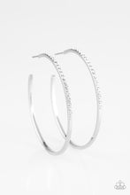 Load image into Gallery viewer, Make the Fierce Move White Hoop Earring Paparazzi Accessories