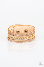 Load image into Gallery viewer, Rollin In Rhinestones Gold Bracelet Paparazzi Accessories
