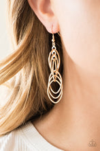 Load image into Gallery viewer, Tangle Tango Gold Earrings Paparazzi Accessories