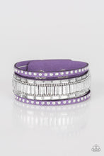 Load image into Gallery viewer, Rock Star Rocker Purple Rhinestone Wrap Bracelet Paparazzi Accessories