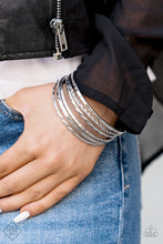 Load image into Gallery viewer, Rumble In The Concrete Jungle Silver Bangle Paparazzi Accessories