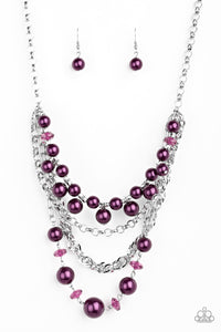 Pearls,purple,Rockin Rockette Purple Pearl Necklace
