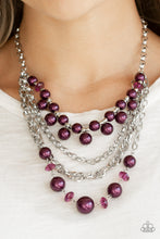 Load image into Gallery viewer, Rockin Rockette Purple Pearl Necklace Paparazzi Accessories