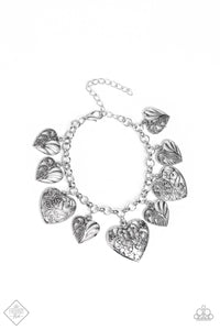 charm,heart,Hearts,silver,Completely Devoted Silver Heart Bracelet