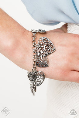 Completely Devoted Silver Heart Bracelet Paparazzi Accessories