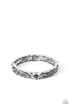 Load image into Gallery viewer, Hawaiian Essence Silver Floral Hinge Bracelet Paparazzi Accessories