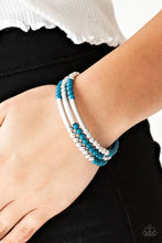 Load image into Gallery viewer, Tourist Trap Blue Coil Bracelet Paparazzi Accessories