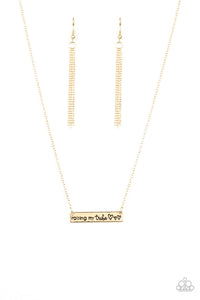 gold,inspirational,short necklace,Raising My Tribe Gold Necklace