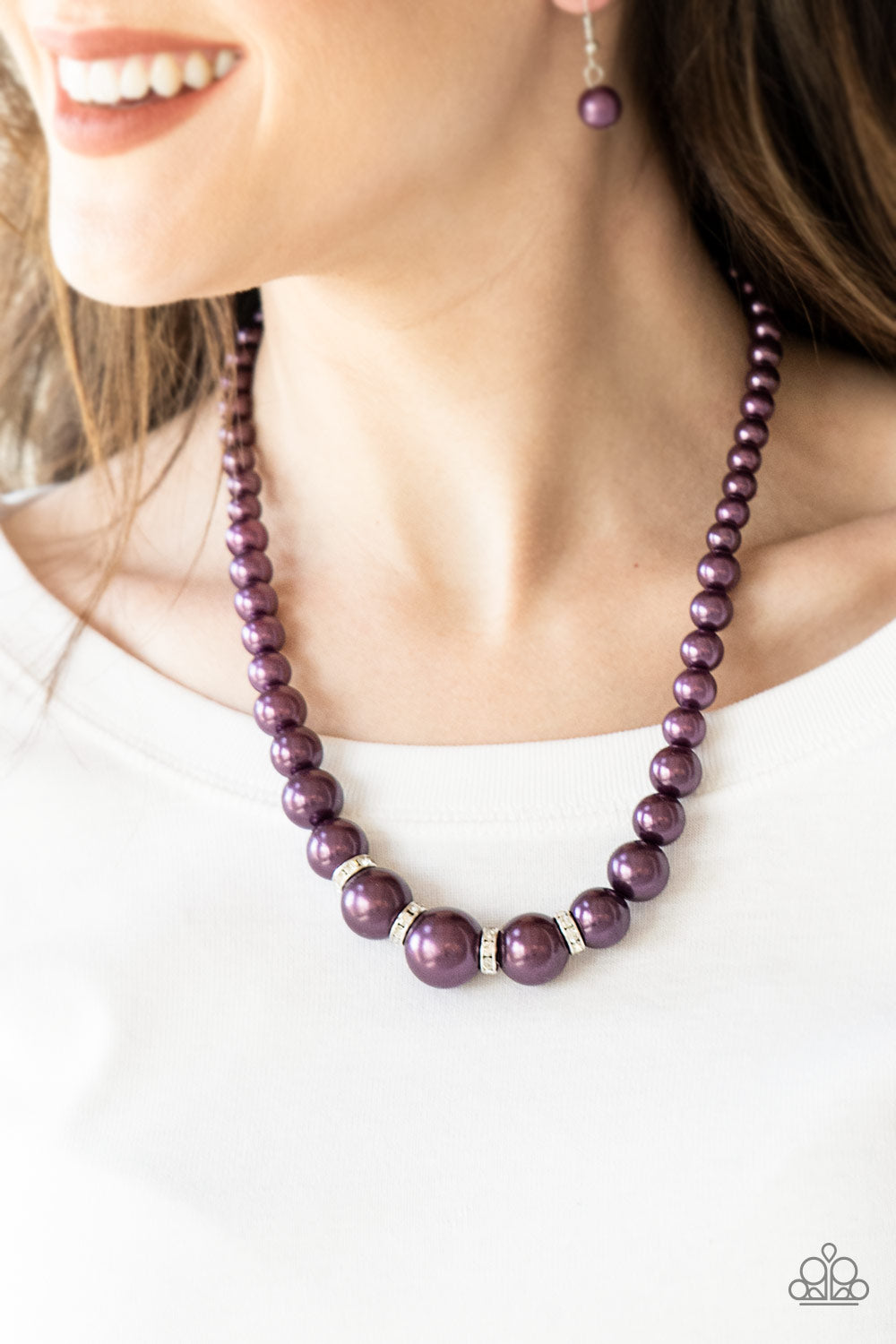 Party Pearls Purple Necklace Paparazzi Accessories
