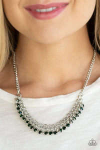 green,rhinestones,Glow and Grind Green Necklace