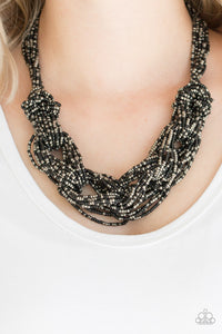 City Catwalk Black Seed Bead Necklace