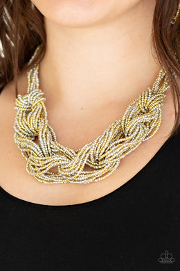 City Catwalk - Gold Seed Bead Necklace Paparazzi Accessories