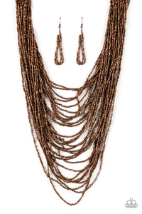 copper,Dauntless Dazzle Copper Seed Bead Necklace