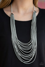 Load image into Gallery viewer, Peacefully Pacific Silver Seed Bead Necklace Paparazzi Accessories