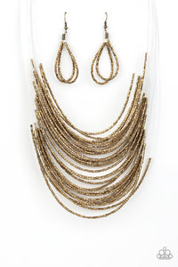 brass,Seed Bead,short necklace,Catwalk Queen Brass Necklace